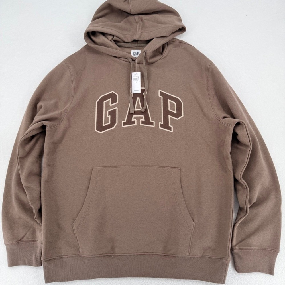 Gap Logo Pullover Hoodie Brown Size Large NWT Cotton Blend